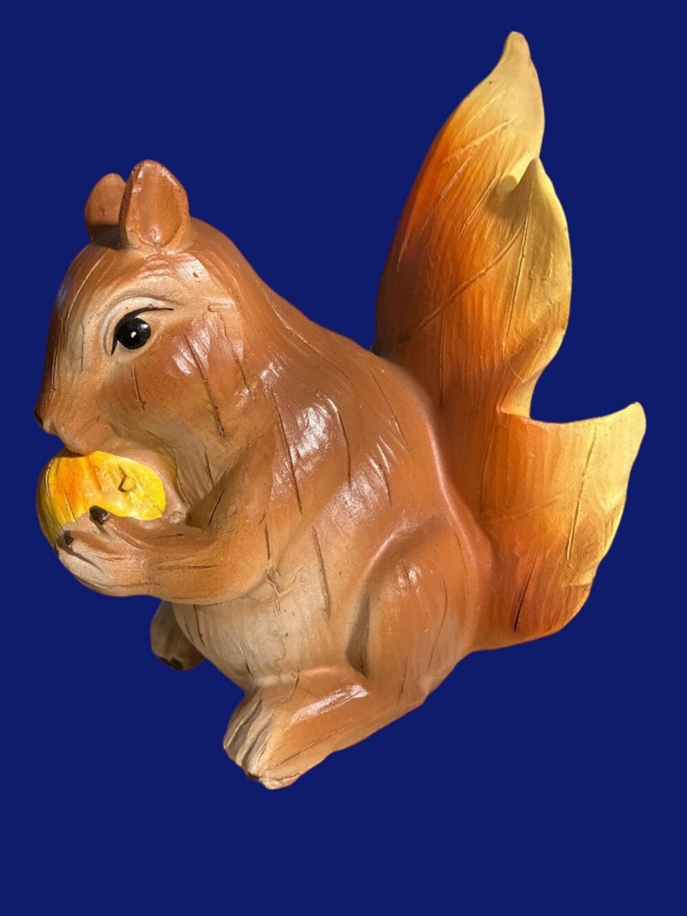 Squirrel Figurine With Fall Autumn Leaf and Acorn